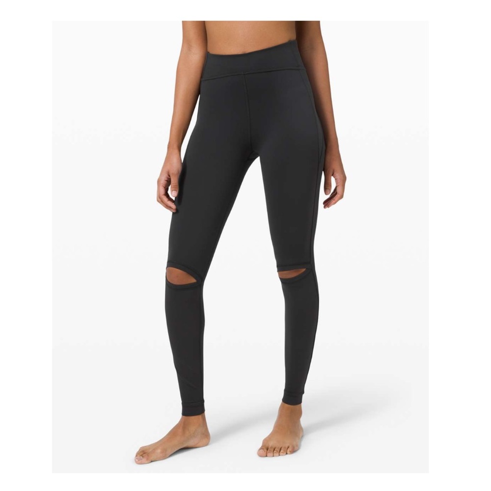 LULULEMON Force Within HR Hi-Rise 28" Tight 10 Black Knee Slit Leggings